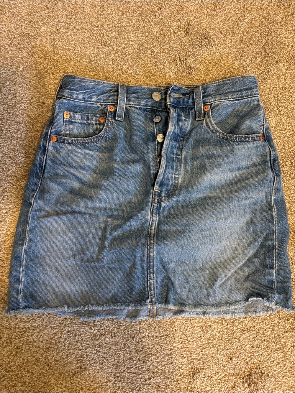 Levi's Light Blue Button-Front Denim Mini Skirt
